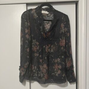 Zimmermann Dark Floral Lace Blouse